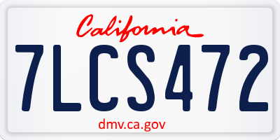 CA license plate 7LCS472