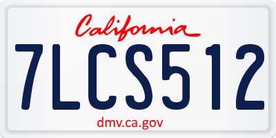 CA license plate 7LCS512
