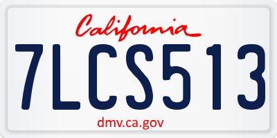 CA license plate 7LCS513