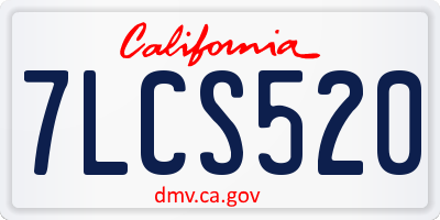 CA license plate 7LCS520