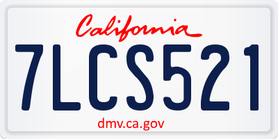 CA license plate 7LCS521