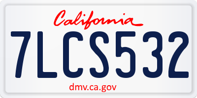 CA license plate 7LCS532