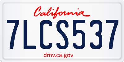 CA license plate 7LCS537