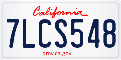 CA license plate 7LCS548