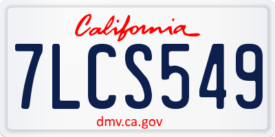 CA license plate 7LCS549