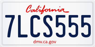 CA license plate 7LCS555
