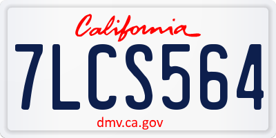 CA license plate 7LCS564