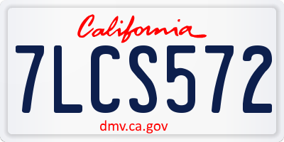 CA license plate 7LCS572