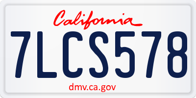 CA license plate 7LCS578