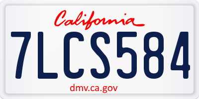 CA license plate 7LCS584