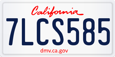 CA license plate 7LCS585
