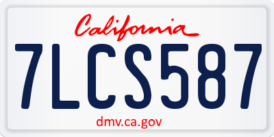 CA license plate 7LCS587
