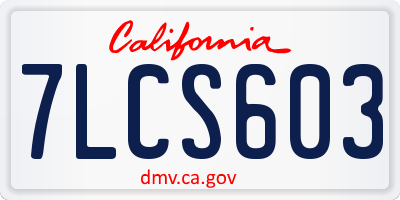 CA license plate 7LCS603