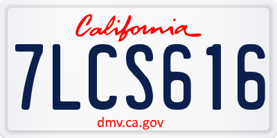 CA license plate 7LCS616