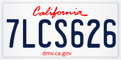 CA license plate 7LCS626