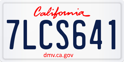 CA license plate 7LCS641