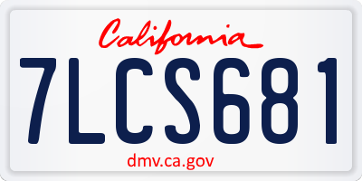 CA license plate 7LCS681