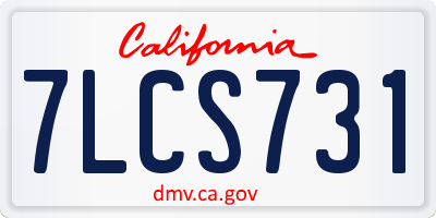 CA license plate 7LCS731