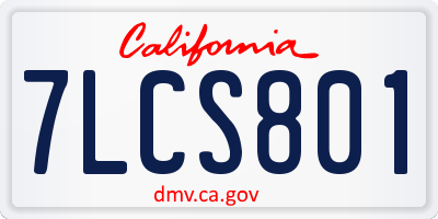 CA license plate 7LCS801