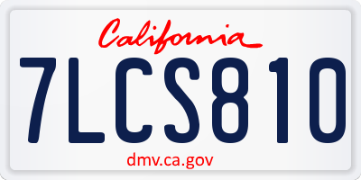CA license plate 7LCS810