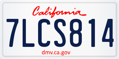 CA license plate 7LCS814