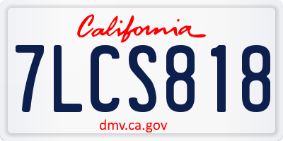 CA license plate 7LCS818