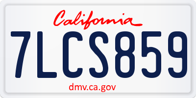 CA license plate 7LCS859