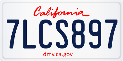 CA license plate 7LCS897