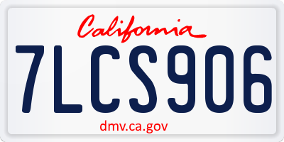 CA license plate 7LCS906