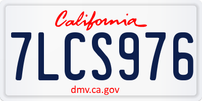 CA license plate 7LCS976
