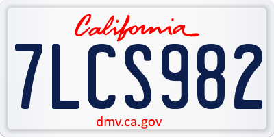 CA license plate 7LCS982