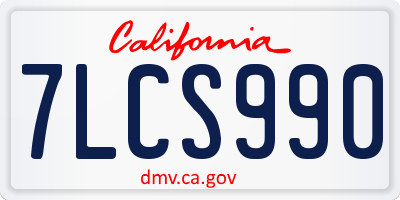 CA license plate 7LCS990