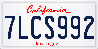 CA license plate 7LCS992