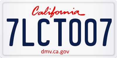 CA license plate 7LCT007