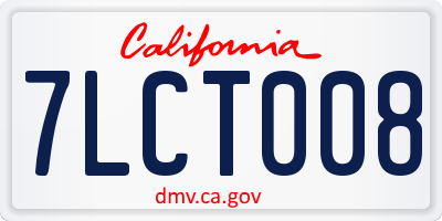 CA license plate 7LCT008