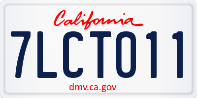 CA license plate 7LCT011