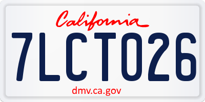 CA license plate 7LCT026