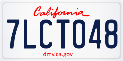 CA license plate 7LCT048