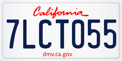 CA license plate 7LCT055