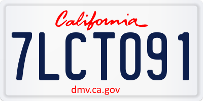 CA license plate 7LCT091