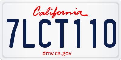 CA license plate 7LCT110