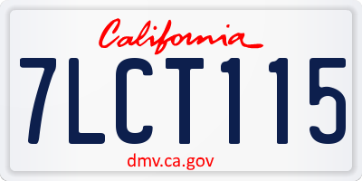 CA license plate 7LCT115