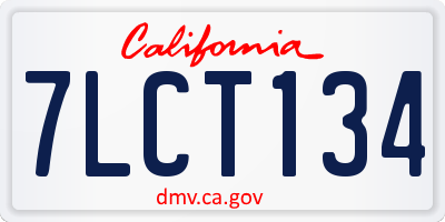 CA license plate 7LCT134