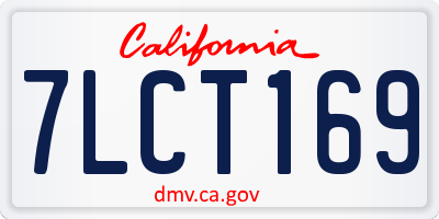 CA license plate 7LCT169