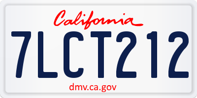 CA license plate 7LCT212
