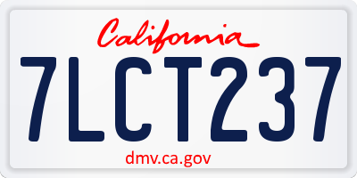 CA license plate 7LCT237