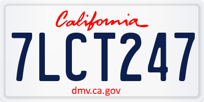 CA license plate 7LCT247