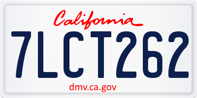 CA license plate 7LCT262
