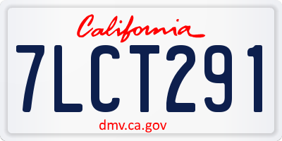 CA license plate 7LCT291