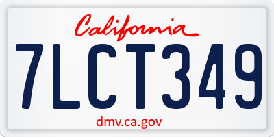 CA license plate 7LCT349